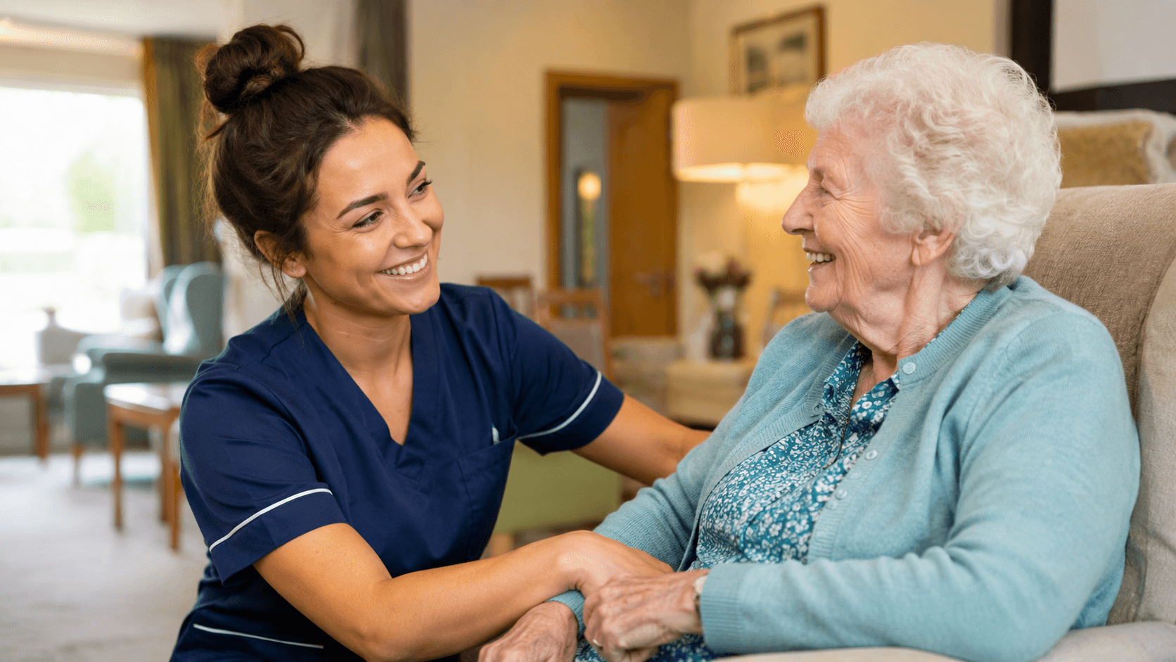 Healthcare assistant supporting day-to-day care in a residential setting